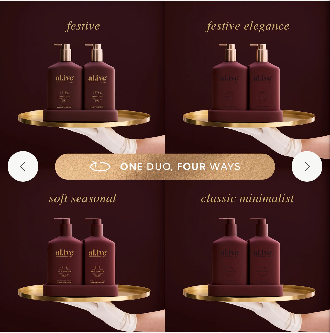 Alive transformative wash & lotion duo
SWEET PLUM & BERRIES