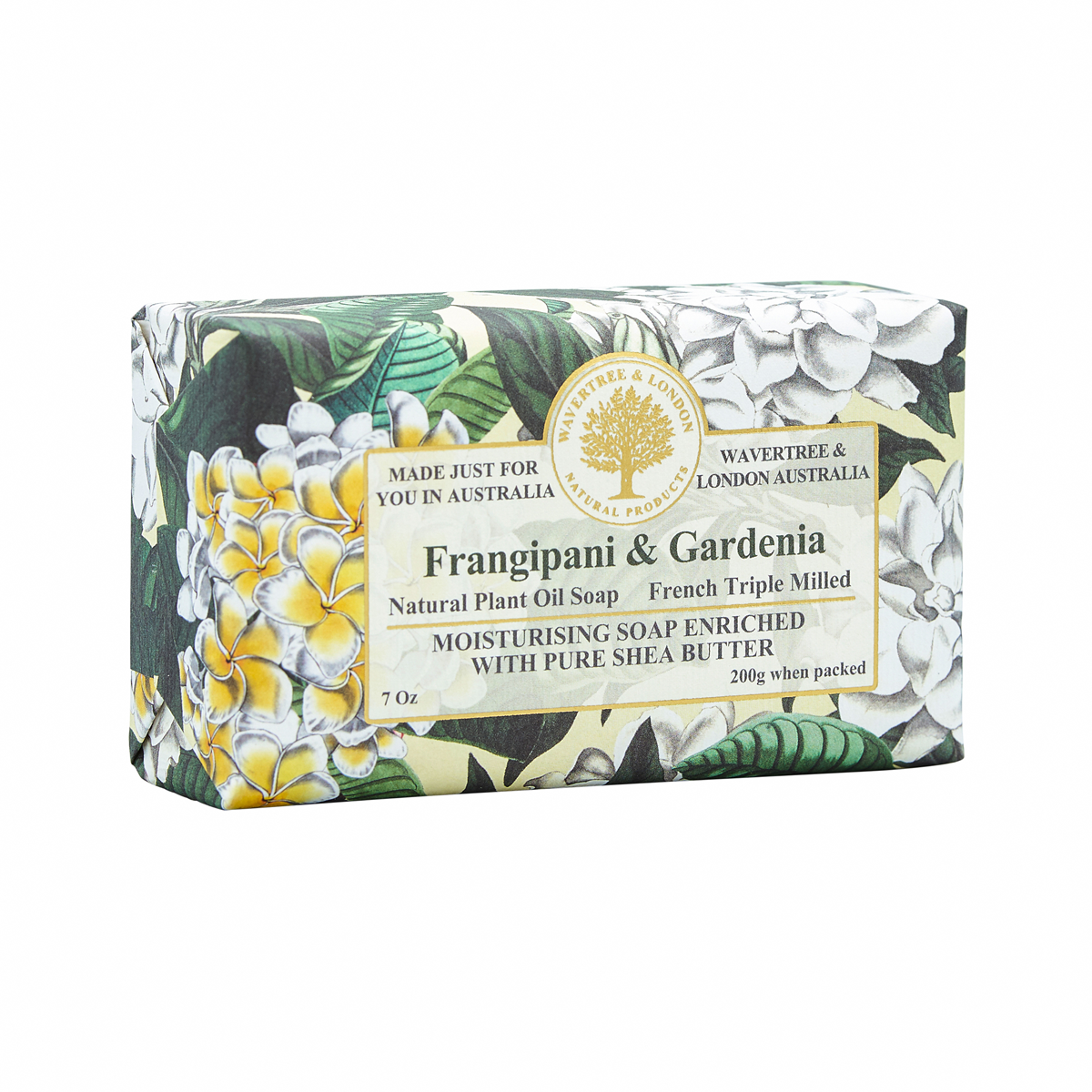 Wavertree & London Frangipani & Gardenia Soap Bar 200g – alternate view – Abdo Florist