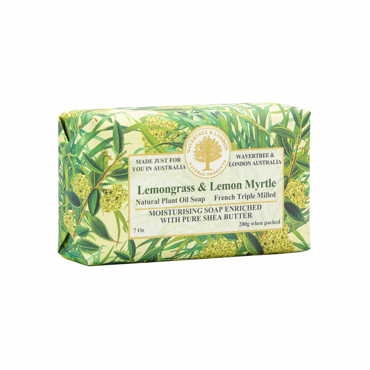 Wavertree & London Lemongrass & Lemon Myrtle Soap Bar 200g – alternate view – Abdo Florist