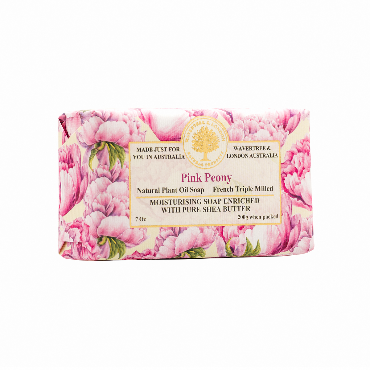 Wavertree & London Pink Peony Soap Bar 200g – alternate view – Abdo Florist