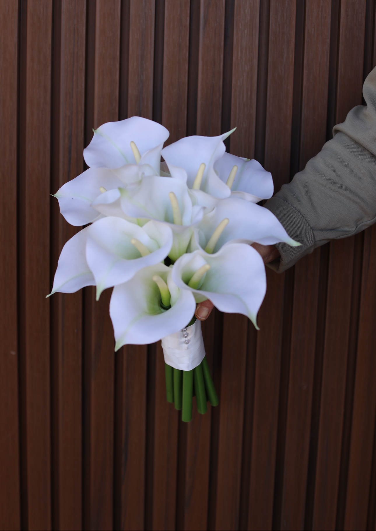 Artificial white calla Lily bouquet
