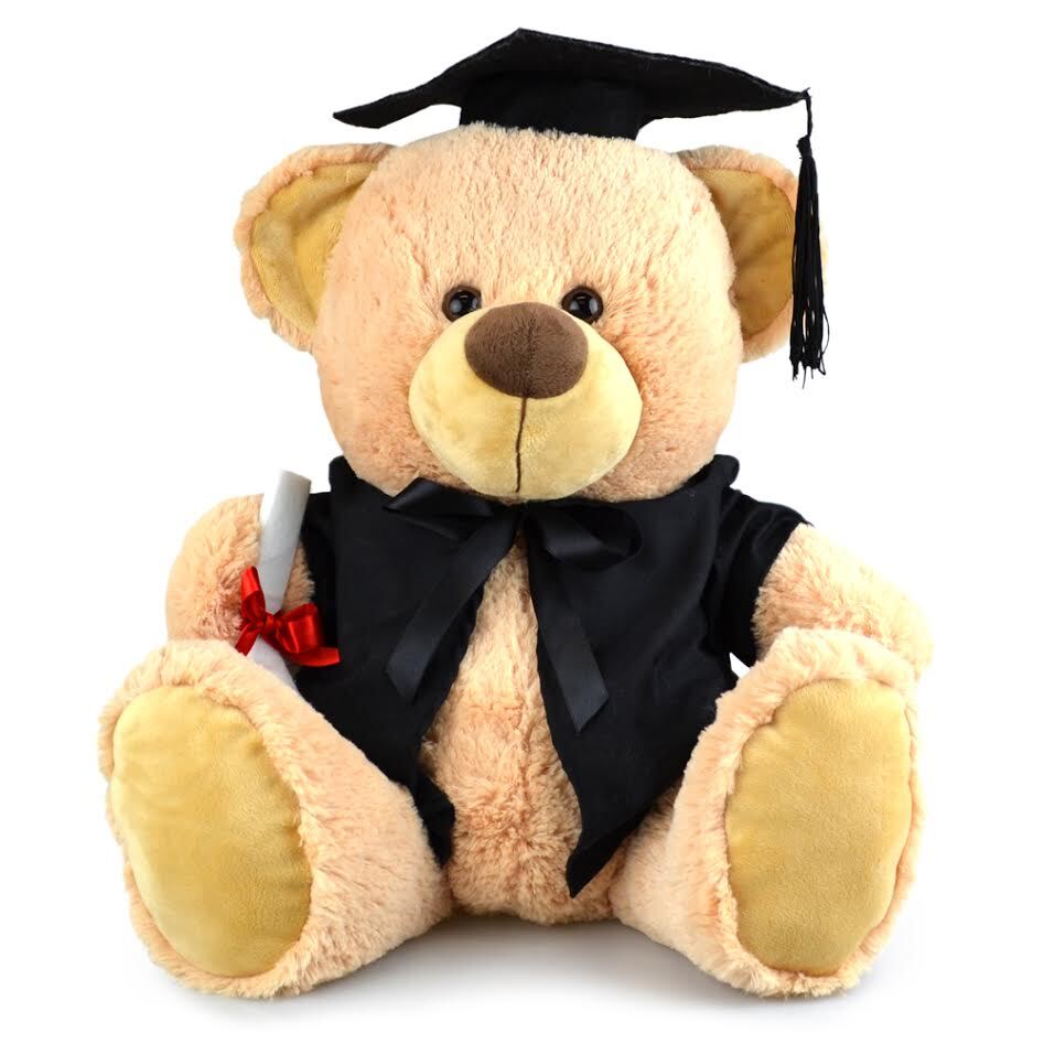 Korimco My Buddy Graduation Teddy Bear with cap, gown and scroll