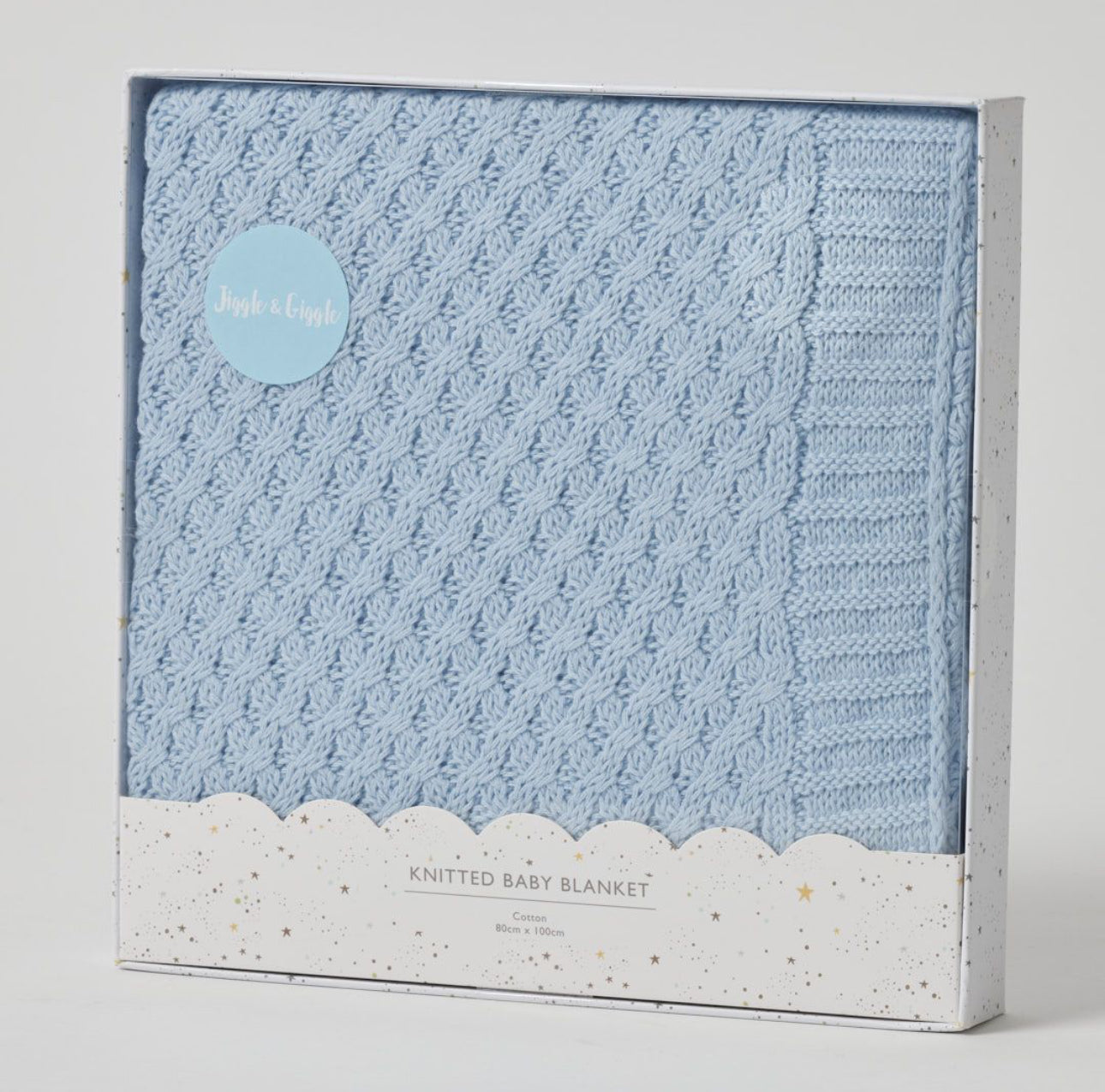 Sky Blue Knitted Baby Blanket