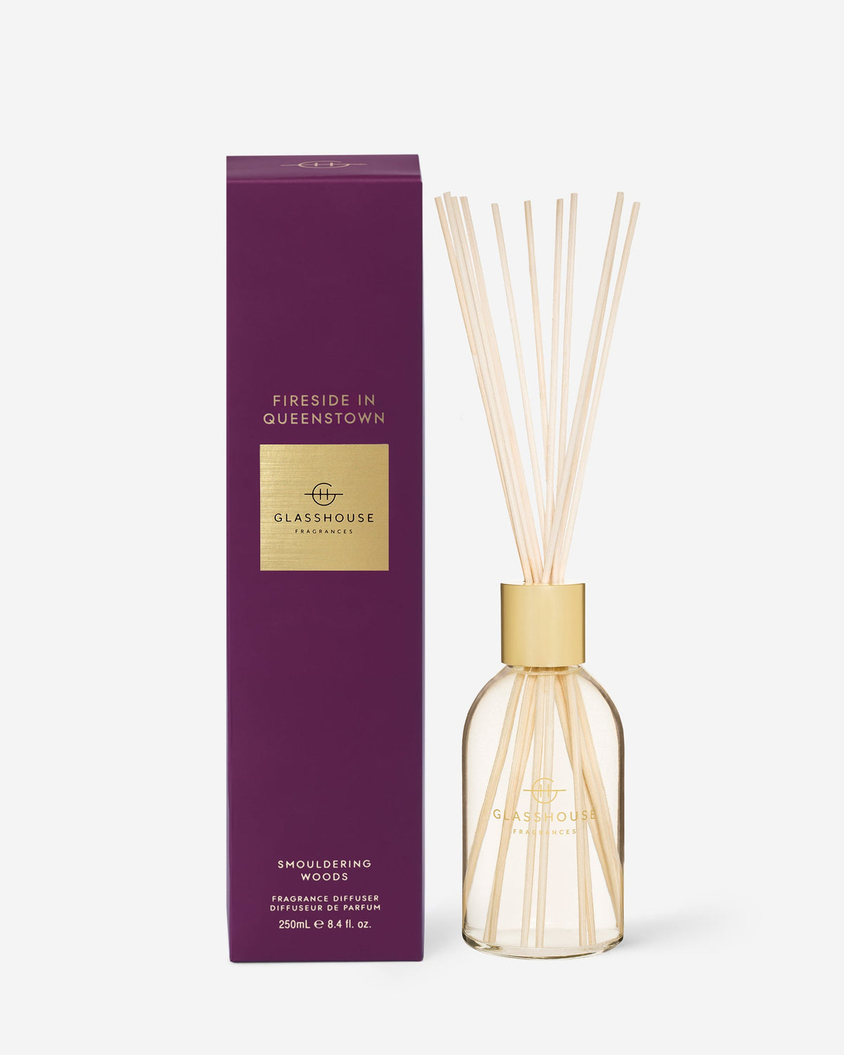 Fireside in Queenstown 250ml diffuser by Glasshouse Fragrances