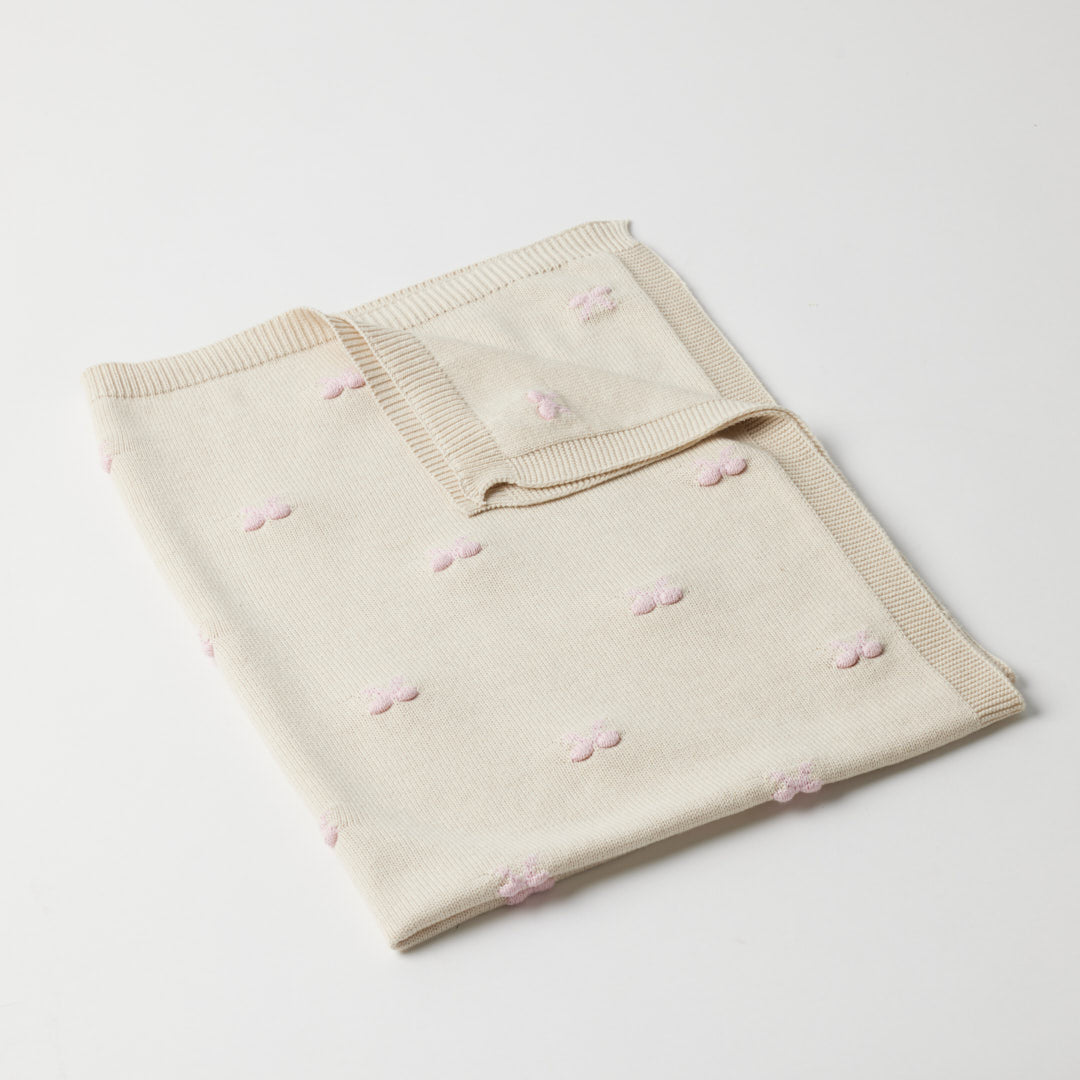 Jiggle & Giggle Bow Knitted Baby Blanket – photo 4