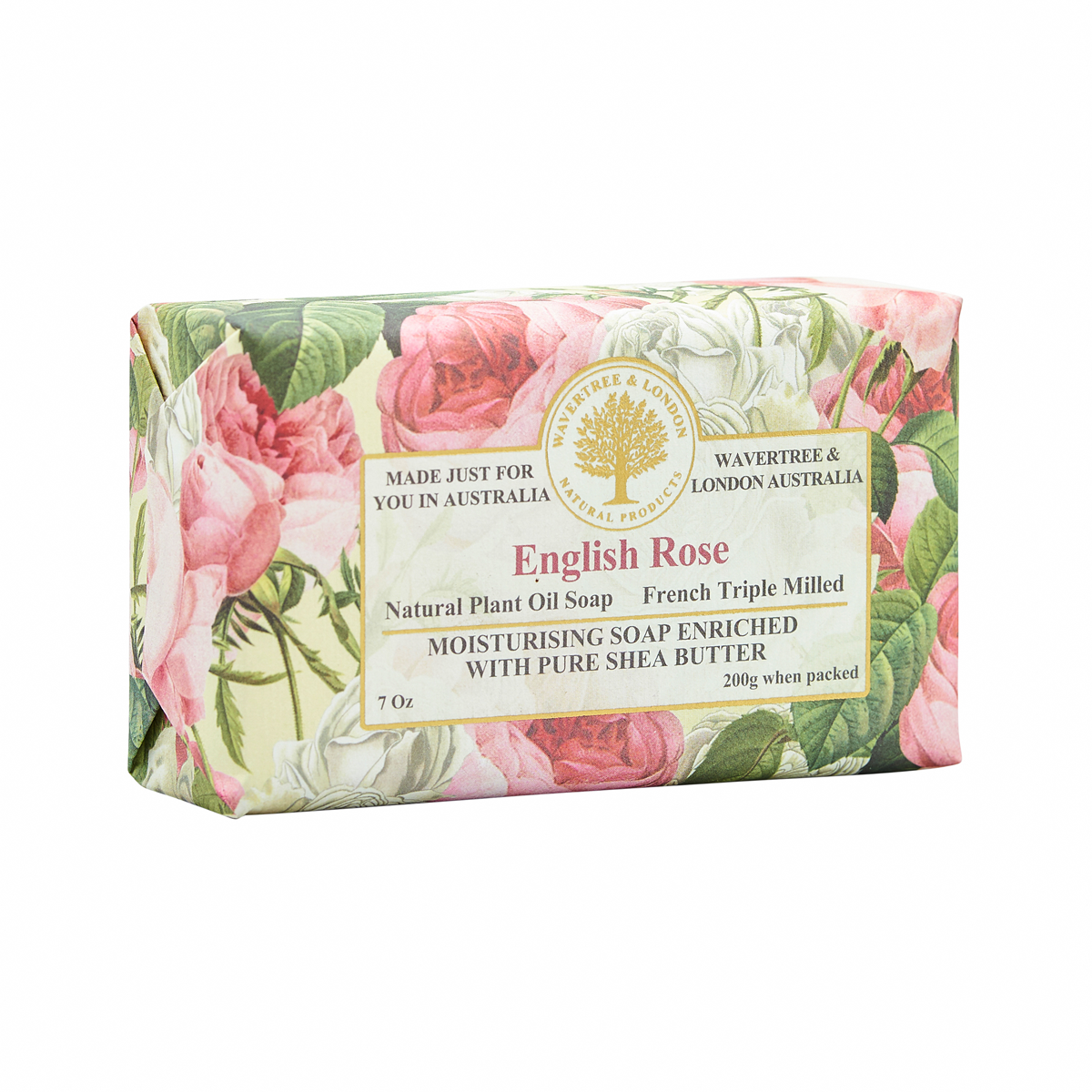 Wavertree & London English Rose Soap Bar 200g – alternate view – Abdo Florist