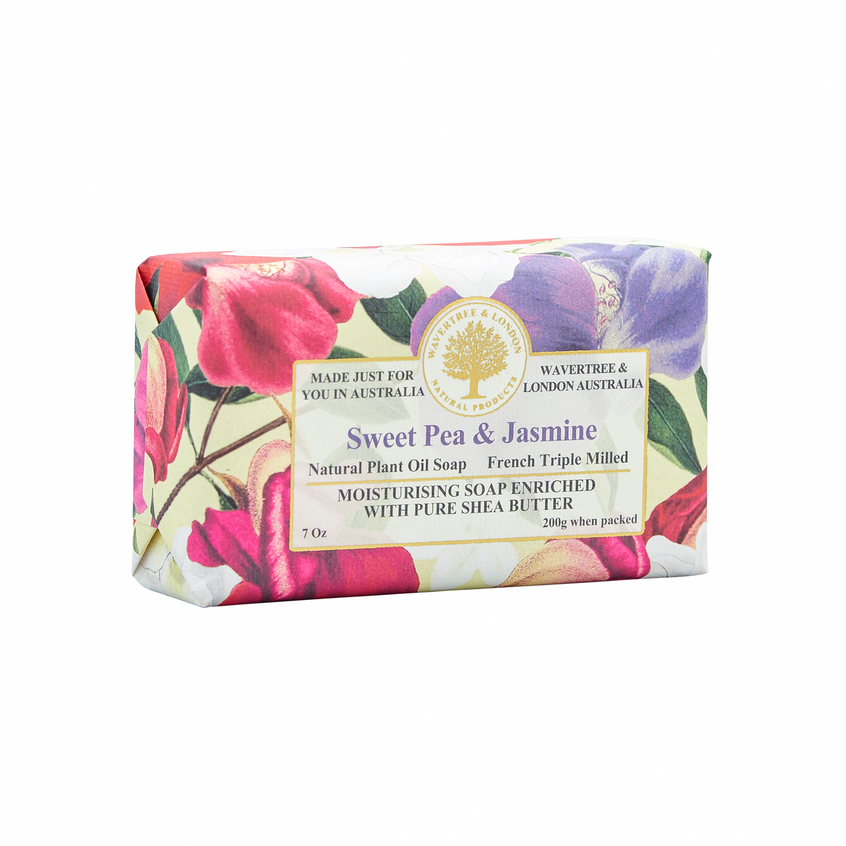 Wavertree & London Sweet Pea & Jasmine Soap Bar 200g – alternate view – Abdo Florist